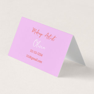 MAKEUP ARTISTE CARTE DE VISITE ROSE ET ROUGE