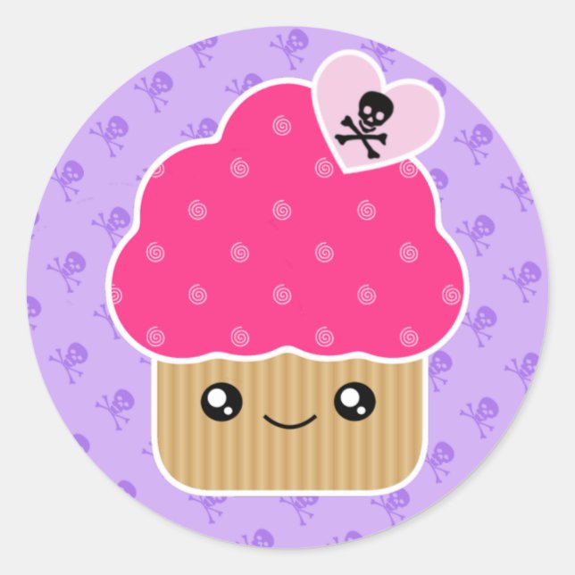 Mal Cute Kawaii Cupcake De Stickers De Mort (Devant)