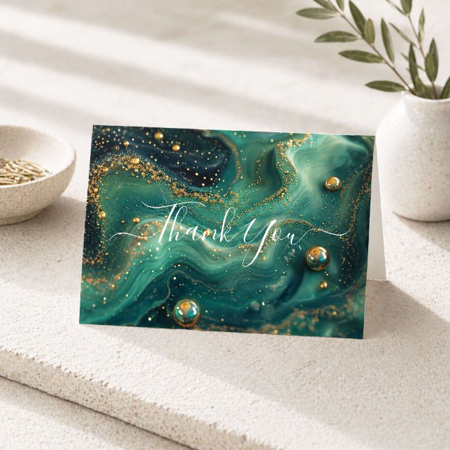 Malachite Vert Émeraude avec Paillettes d'Or Merci (Créateur téléchargé)