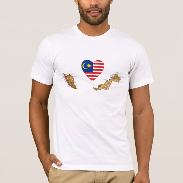 Malaisie - Coeur du drapeau et T-shirt (Devant)