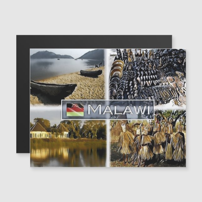 Malawi - Lac Malawi - Marque artisanale - Mosaïque (Devant / Derrière)