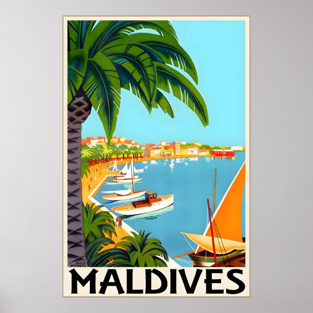 Maldives Îles Tropicales Affiche de Voyage Roger (Devant)