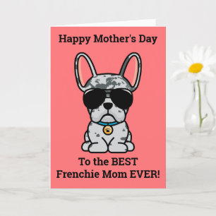 Male Blue Merle French Bulldog carte de fête des m