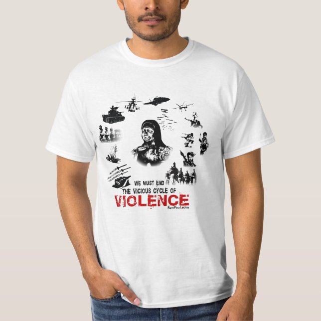 Mâle de T-shirt de violence (Devant)