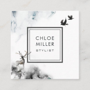 Mâle enchanté de carte de visite de carré de forêt