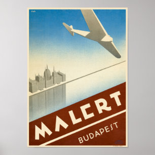 Malert Budapest Hongrie Poster vintage 1934