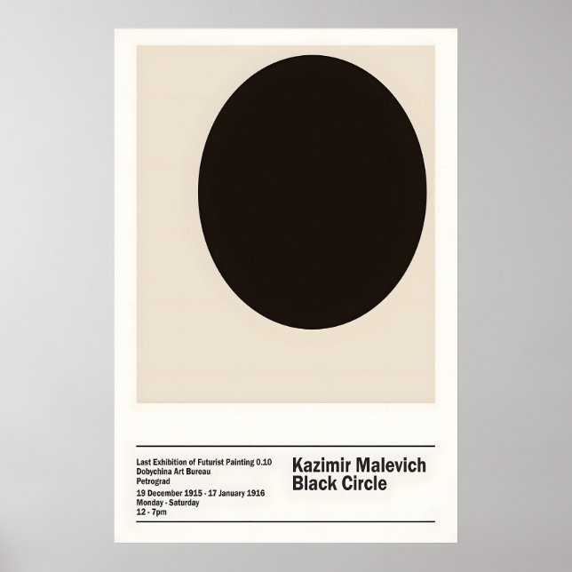 Malevich Cercle Noir Impression d'Art Suprématisme (Devant)