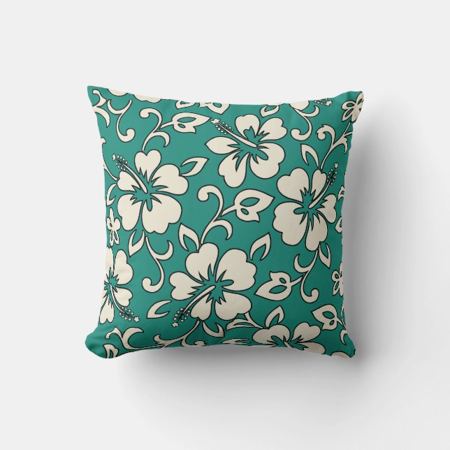 Malia Hibiscus Hawaï Coussin réversible Carré (Recto)