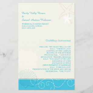 Malibu Blue Modern Beach Programme de mariage
