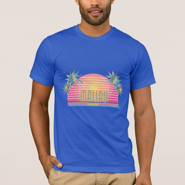 Malibu, California Sun, Palms Graphic T-shirt (Devant)
