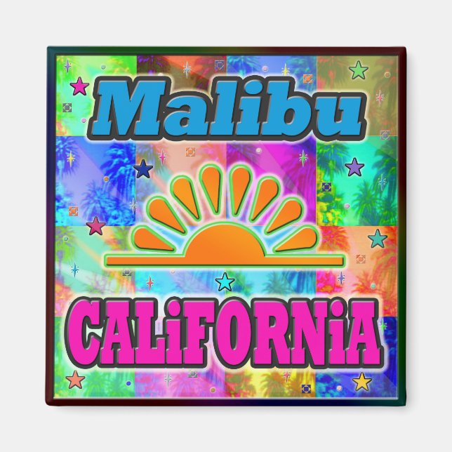 Malibu Sun & Palms Magnet (Devant)