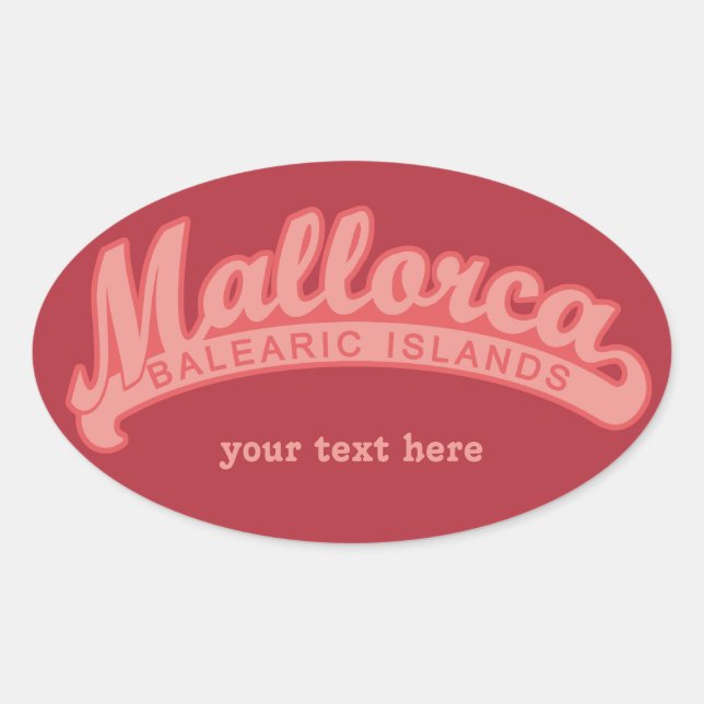 MALLORCA Espagne, texte personnalisé et stickers c (Devant)
