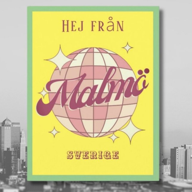 Malmö Suède Sverige rétro coloré Carte postale (Créateur téléchargé)