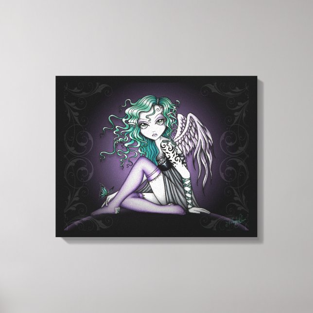"Malory" Tatouage vert mignon toile Angel Imprimer (Recto)