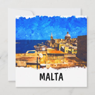 Malte Vintage voyage d'aquarelle Valletta