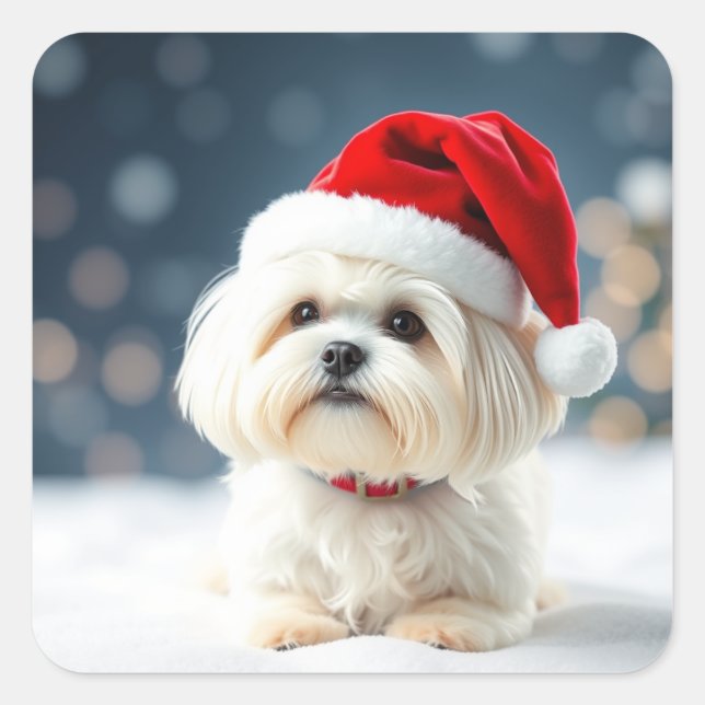 Maltese Christmas Maltese Sticker (Devant)