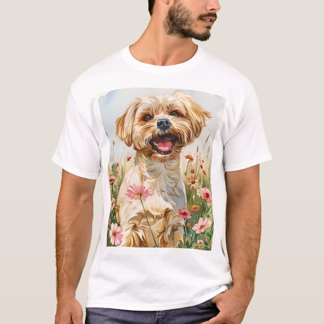 Maltese Watercolor Men's T-Shirt (Devant)