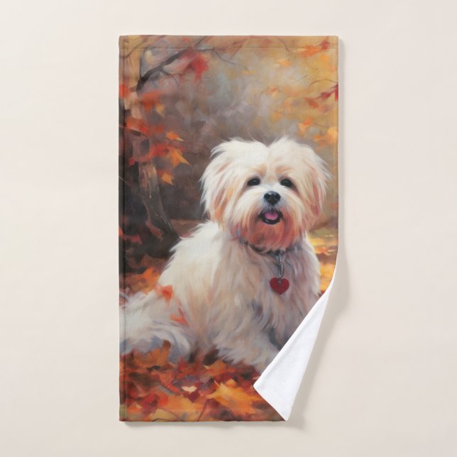Malti Tzu à l'automne Feuilles automne Inspire (Serviette à main)