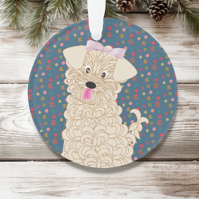 Maltipoo Chien Joyeux Noël Ornement personnalisé (Créateur téléchargé)
