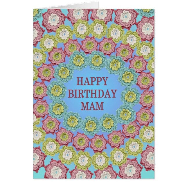 Mam Anniversaire Crochet Fleurs (Devant)