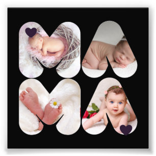 MAMA 4 x Photo Collage Cadeau Pour Mères, Maman,