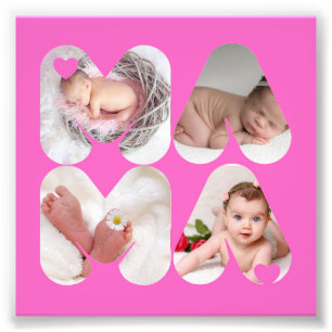 MAMA 4 x Photo Collage Cadeau Pour Mères, Maman PI