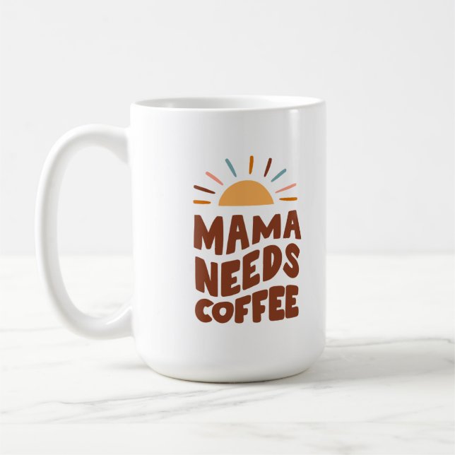Mama a besoin de café Retro Mug (Gauche)