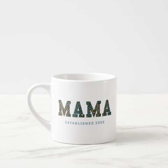 Mama année customisée - Mug à café fleuri tendance (Gauche)