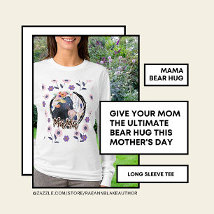 "Mama Bear Hug" T-shirt long à manches de la fête
