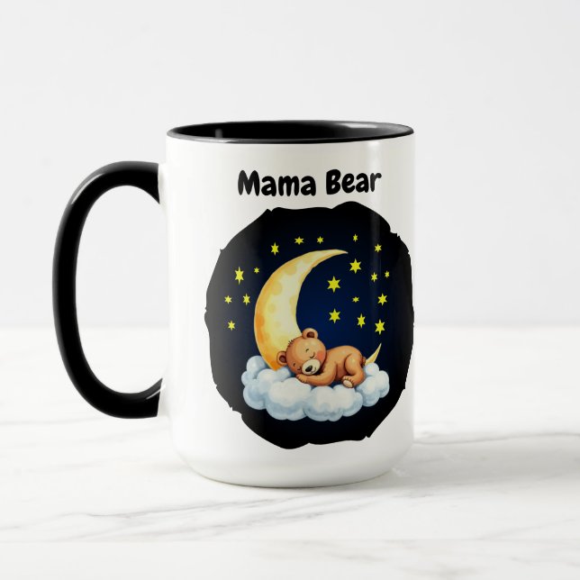 Mama Bear Mug - Nom du bébé personnalisé et Mug de (Gauche)