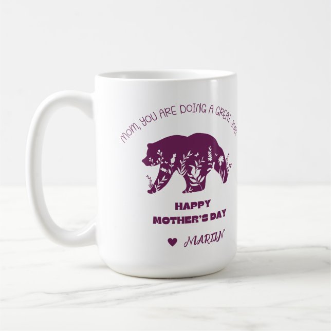 MaMa Bear Mug with Name - Happy Mother's Day Gift (Gauche)