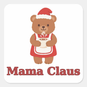 Mama Claus Ours en Chocolat Chaud Autocollant de N
