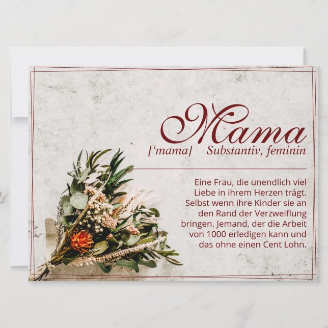 Mama - einfach unersetzlich - Bouquet (Devant)