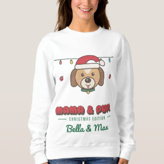 Mama & Pups Sweatshirt de Noël personnalisé pour m