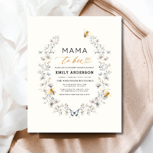 Mama sera Fleur sauvage Baby shower neutre pour le