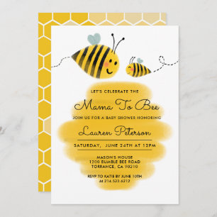 Mama to Bee Baby shower Invitation Bumble Bee