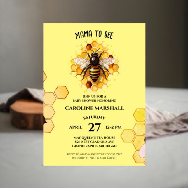 Mama to Bee Baby Shower Invitations (Créateur téléchargé)