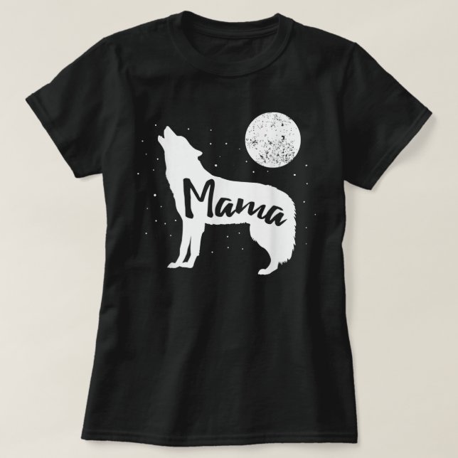 Mama Wolf T-Shirt Famille de loups (Design devant)