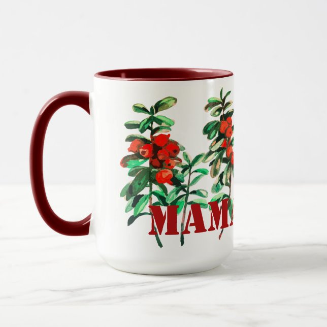 MAMABERRY avec des airelles rouges Mug (Gauche)