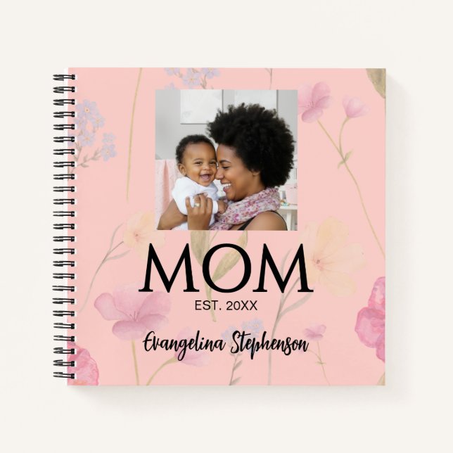 Maman a établi le journal de la fleur sauvage rose (Devant)