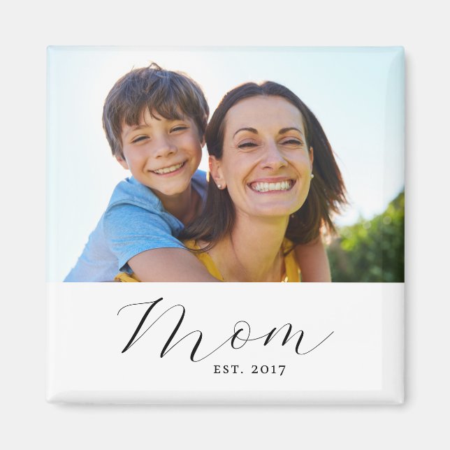 Maman a établi un aimant de cadeau photo (Devant)