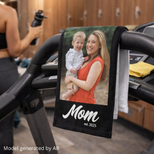 Maman a établi un script amusant de photo de sport
