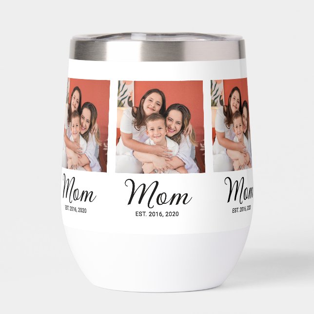 Maman a établi un script noir photo thermique vin  (Arrière)