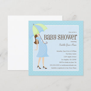 Maman à être - Bleu Invitation baby shower