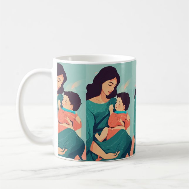 maman a imprimé Mug (Gauche)