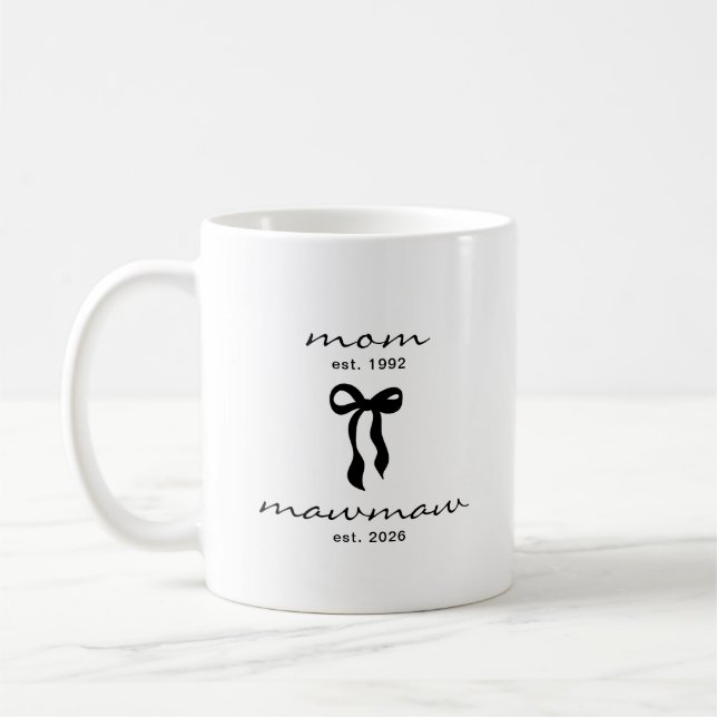 Maman à Mawmaw Tasse avec un nœud (Gauche)