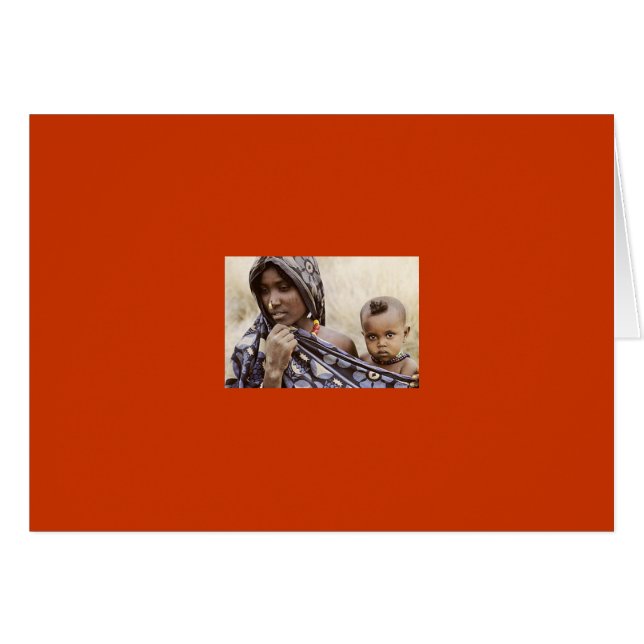 Maman africaine avec anneau de nez et bébé (Devant Horizontal)