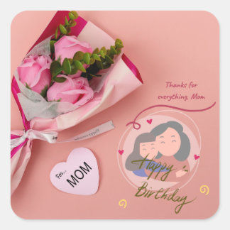 “Maman aimée pour toujours – Autocollant floral si