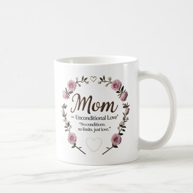 Maman = Amour inconditionnel - Mug Pour la journée (Droite)