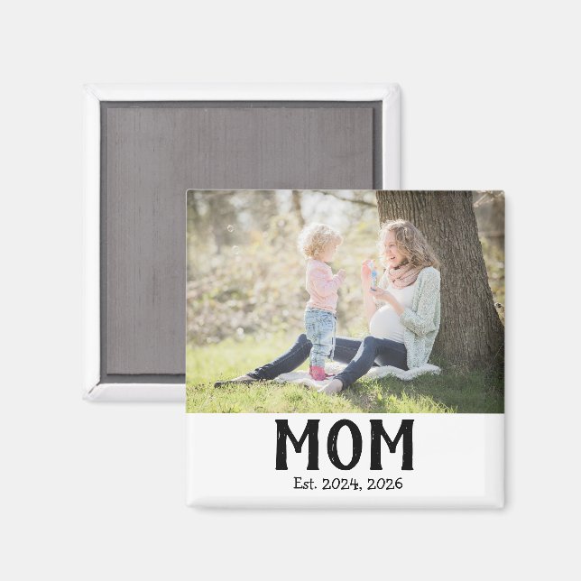 Maman Année de Naissance Cadeau Photo Magnet (Recto/Verso)